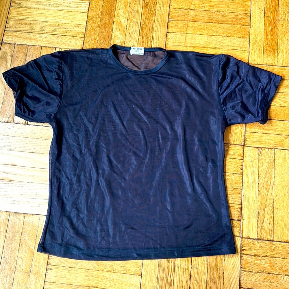 Helmut Lang vintage sheer T-shirt dark blue